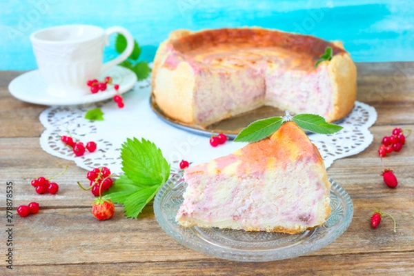 Obraz Käsekuchen mit Beeren