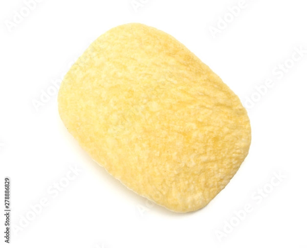 Fototapeta Group of potato chips isolated on white background. top view