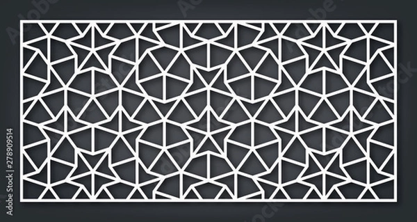 Obraz Laser cutting panel. A Penrose tiling. Vector geometric template.