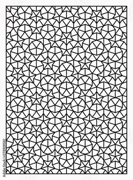 Obraz Laser cutting panel. A Penrose tiling. Vector geometric template.