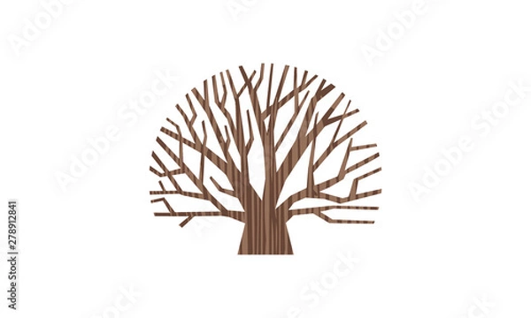 Fototapeta wood logo with tree shape