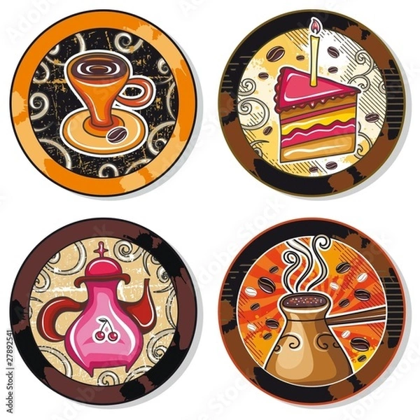 Obraz drink coasters - coffee, tea, yerba mate theme