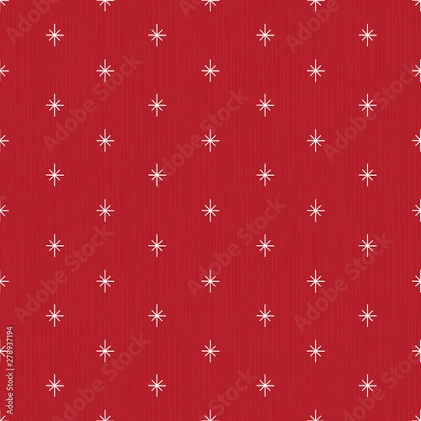 Fototapeta Pretty winter snowflakes seamless pattern with hand drawn elements on a textured background. Red and white design, perfect for Christmas gift wrapping paper, textiles, decorations and greeting cards.