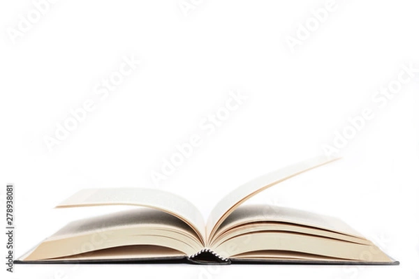 Obraz open book isolated on white background with copy space for your text