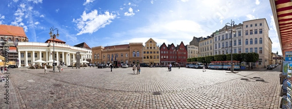 Obraz Schwerin Marktplatz panorama