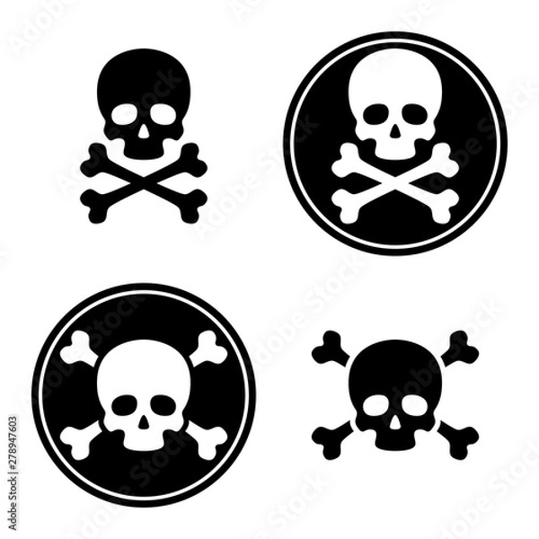 Fototapeta skull and crossbones icon set