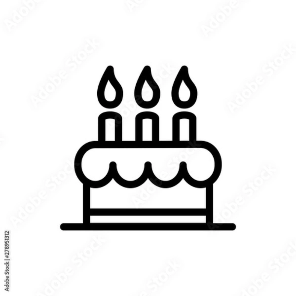 Fototapeta birth cake icon vector flat design