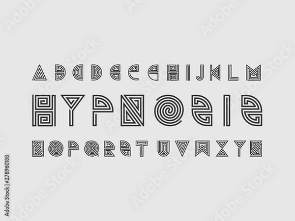 Fototapeta Hypnosis font. Vector alphabet 