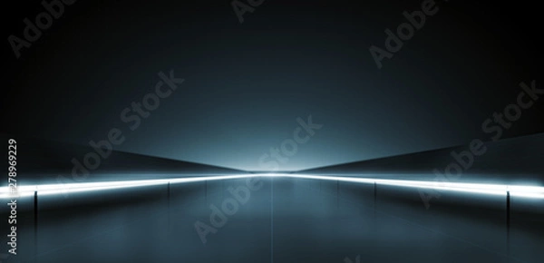 Obraz Elegant futuristic light and reflection with grid line background. 3D rendering.