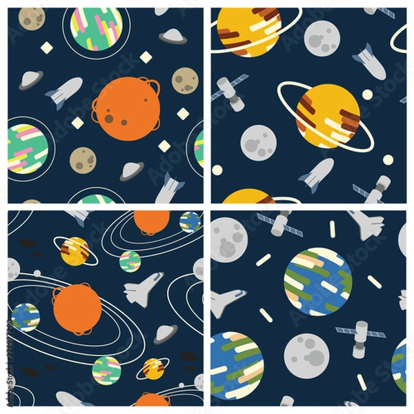 Obraz Seamless space pattern ,Vector ,Planet 
