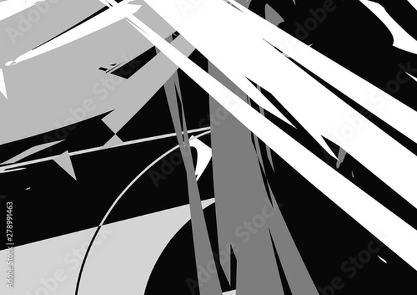 Fototapeta Black and white abstract background. geometric shapes. Poster.