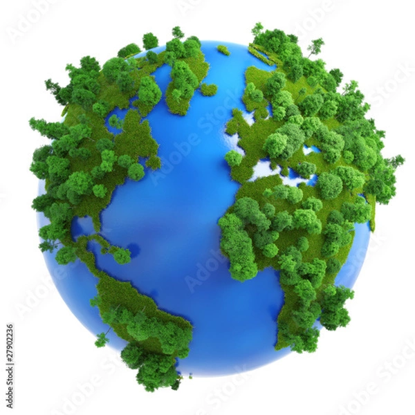 Obraz isolated green planet concept