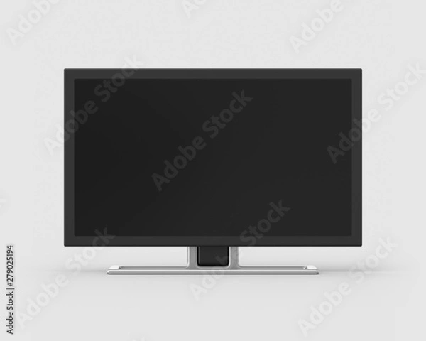 Obraz 24 inch widescreen television on a light grey background. 3d render. Front view. Isolated Objects Series.