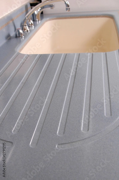 Fototapeta solid surface countertop with sink abstract