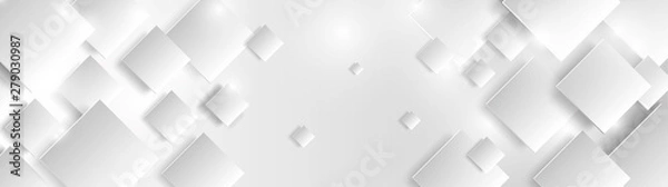 Obraz abstract geometric background with white cubes