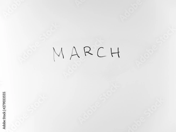 Obraz written in marker by hand text march