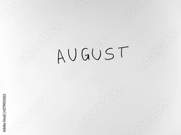 Obraz written in marker by hand text august