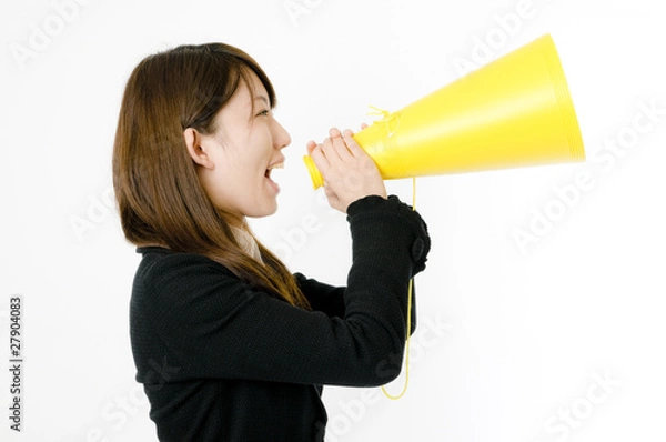 Fototapeta 叫ぶ女性社員