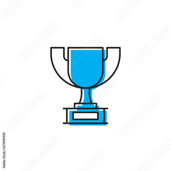 Obraz Trophy cup vector icon isolated on white background