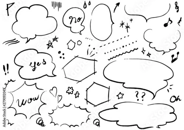 Obraz 色々なフキダシ白黒