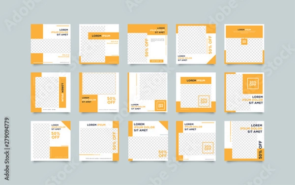 Fototapeta Modern promotion square web banner for social media post template. Elegant sale and discount promo backgrounds fo digital marketing