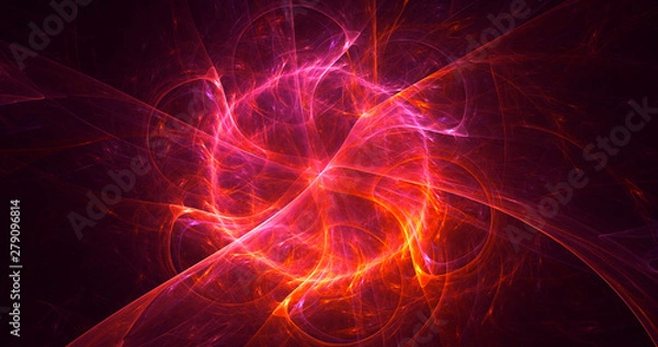 Fototapeta 3D rendering abstract round light background