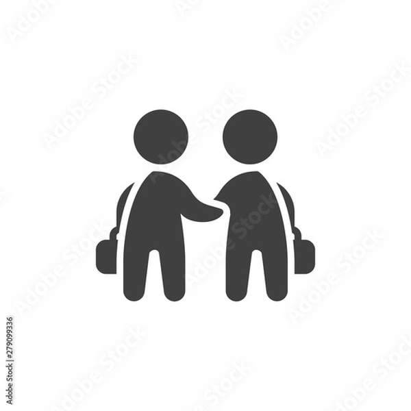 Fototapeta Two businessman handshake vector icon. Deal filled flat sign for mobile concept and web design. Partnership agreement glyph icon. Symbol, logo illustration. Vector graphics