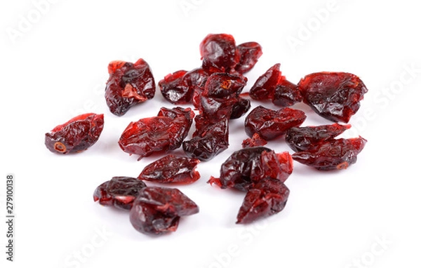 Fototapeta dried cranberries isolated on white background