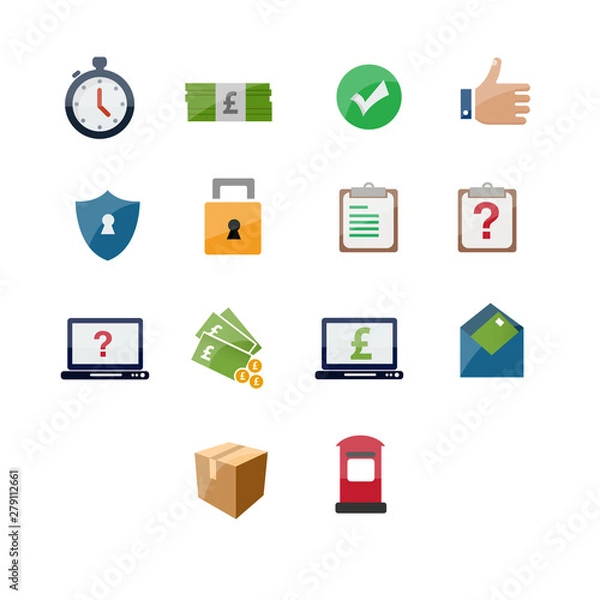 Obraz Courier service icon set design