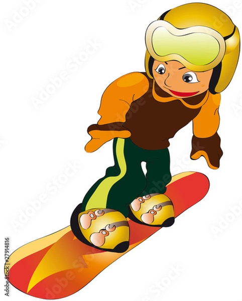 Obraz dziecko snowbord
