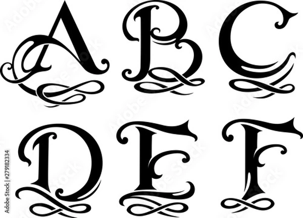 Fototapeta Letter Monogram Set Upper Case