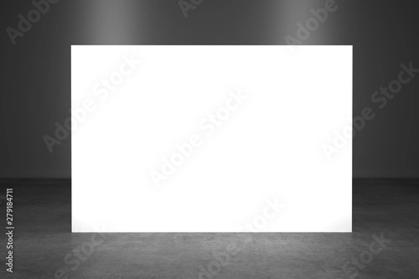 Fototapeta Backdrop, press banner 2x3 meters with red carpit. 3d render template.