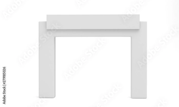 Fototapeta Exhibition Booth Tension Advertising Banner Square Arch Portable Display Stand. 3d render .