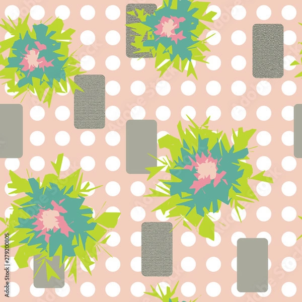 Obraz Graphic Flower Fun Seamless Repeating Pattern