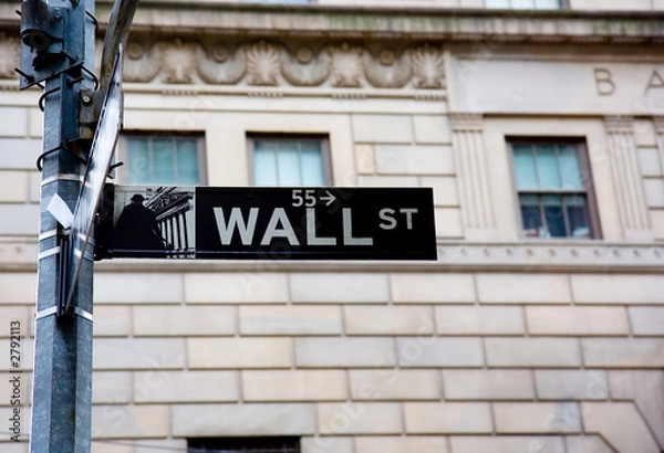 Fototapeta wall street street sign