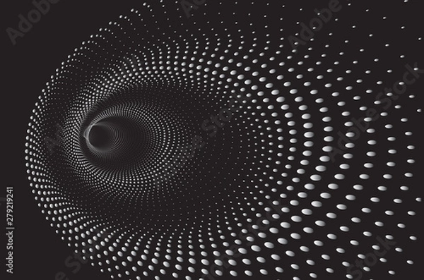 Fototapeta Dotted Halftone Vector Spiral Pattern or Texture