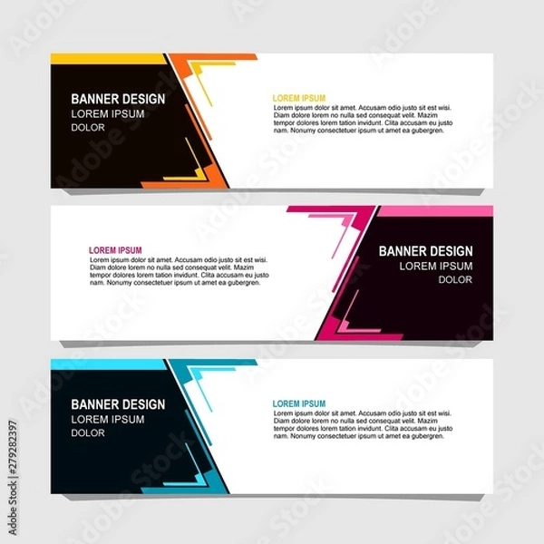 Fototapeta Vector abstract design banner web template.