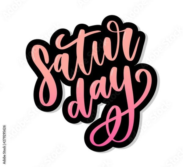 Obraz Saturday logo template vector lettering calligraphy text
