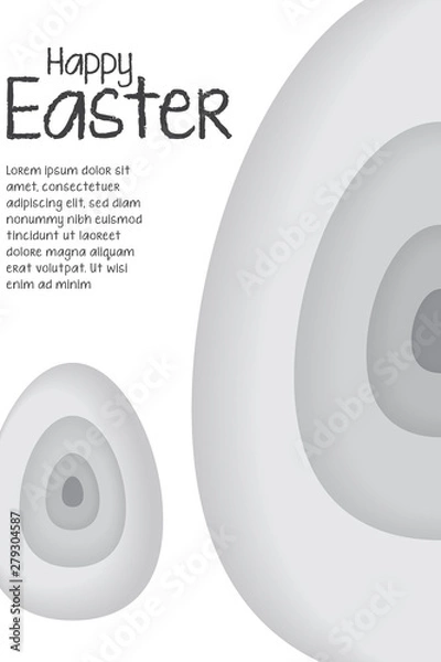 Obraz Easter background template with colorful eggs illustration in flat paper art style