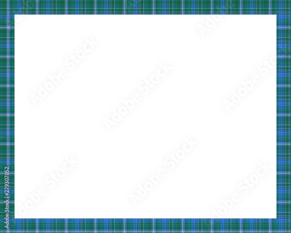Obraz Rectangle borders and Frames vector. Border pattern geometric vintage frame design. Scottish tartan plaid fabric texture. Template for gift card, collage, scrapbook or photo album and portrait. EPS 10