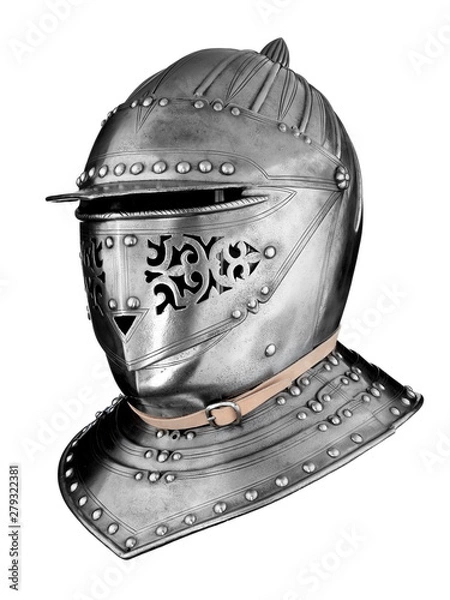Obraz Knights medieval helmet isolated on white