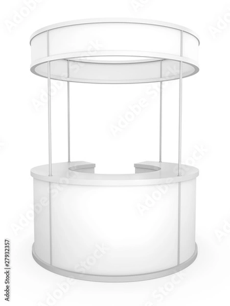 Obraz Blank circular trade stand. 3D rendered illustration.