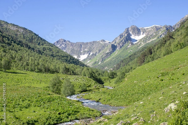 Obraz the Caucasus mountains Arkhyz in Sunny day