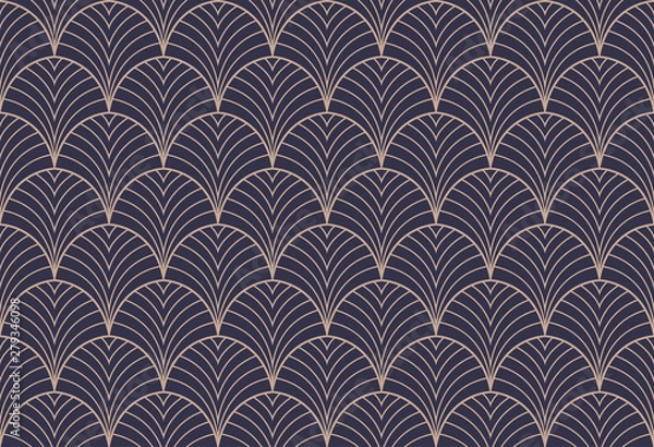 Fototapeta Art deco seamless pattern. Abstract vector background. Geometric elegant texture.