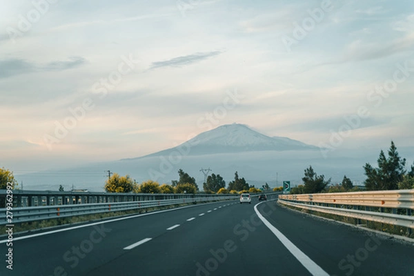 Obraz Beautiful view of the Volcano Etna, Catania City, Sicily