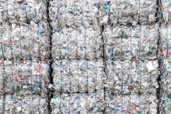 Fototapeta Plastics recycling centers and raw material