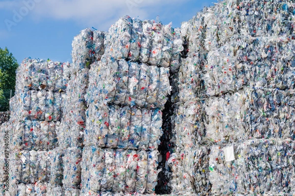 Fototapeta Plastics recycling centers and raw material