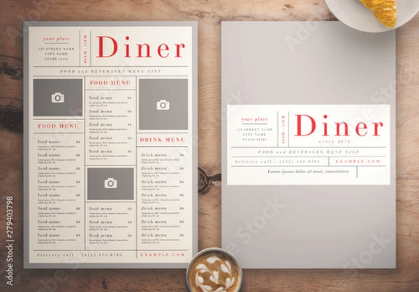 Obraz Diner Food Menu