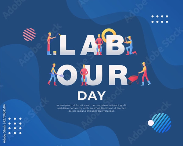Obraz Happy Labor Day illustrations. Worker illustration. Worker Activities