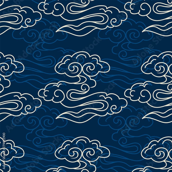Fototapeta Illustration of stylized, abstract clouds